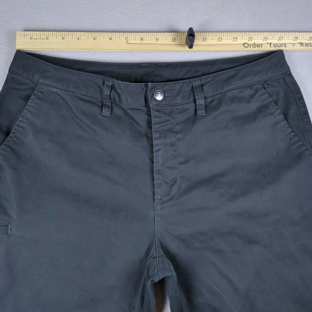 BYLT Stretch Chino Pants Mens 36x25 (34x25) Black Casual Pant Utility Pocket